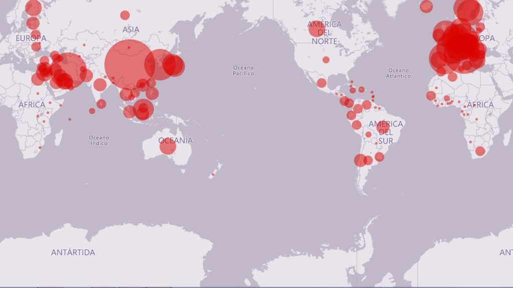 Microsoft lanza mapa interactivo para seguir la pandemia de COVID-19  en tiempo real